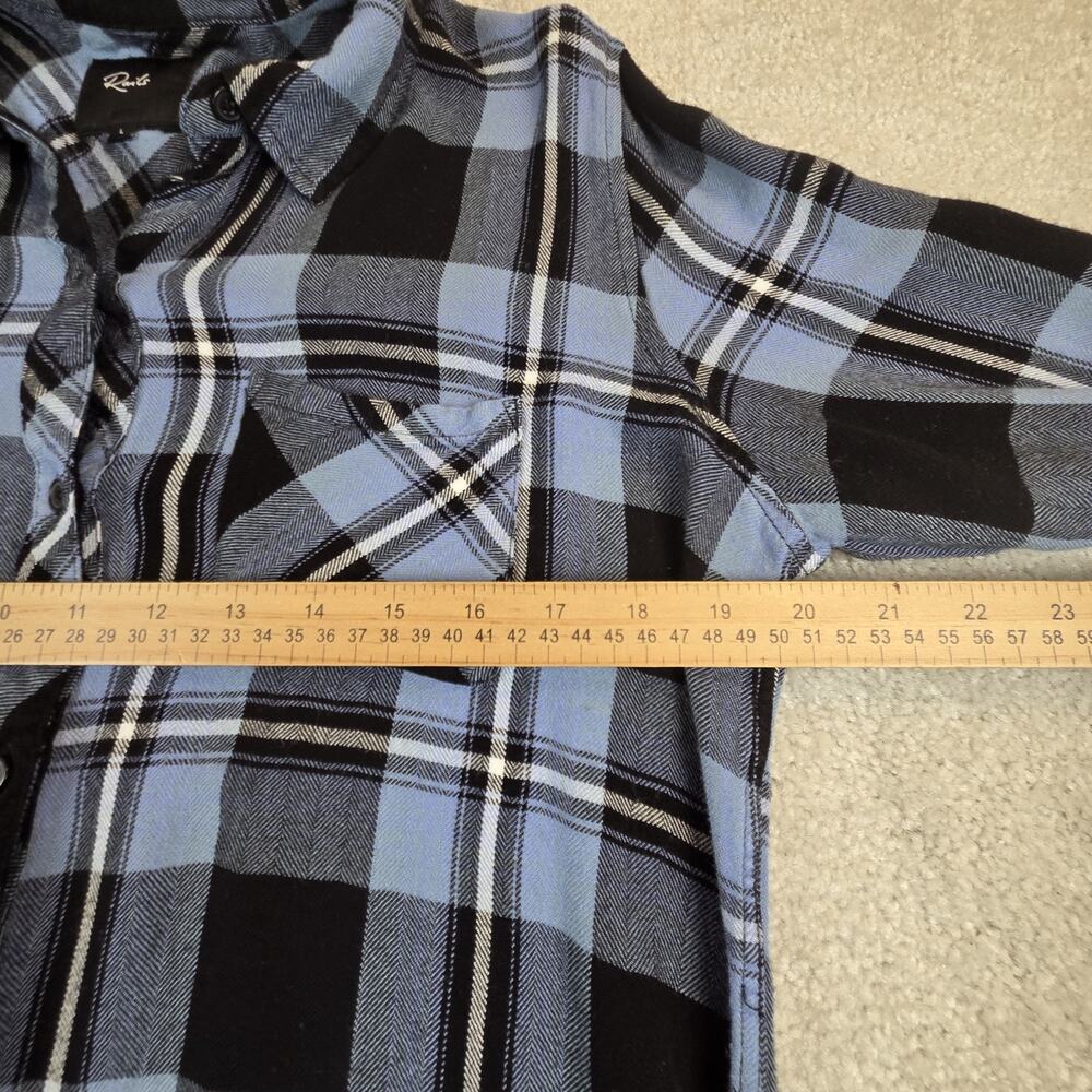 Rails Hunter Plaid Shirt Womens L‎ Blue Long Sleeve Soft Stretch Gorpcore - Picture 8 of 9